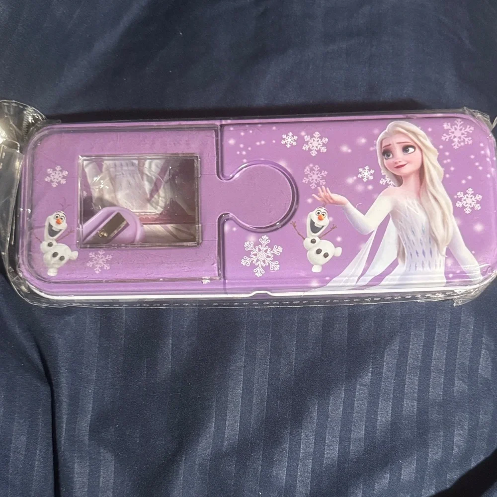 Purple Frozen Pencil Case with Sharpener